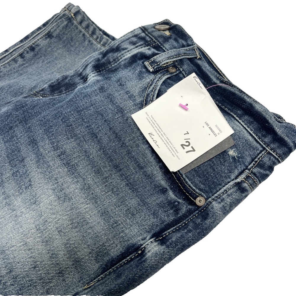 NWT KanCan Ultra High Rise 90s Flare Jeans Size 7/27 KC7373M Distress Button Fly